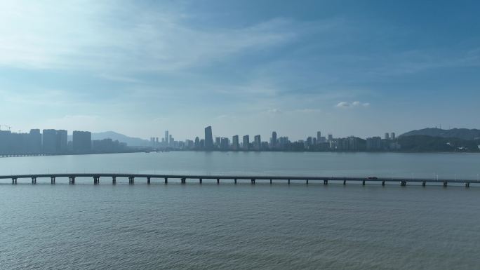 珠海伶仃洋大桥航拍珠三角环线高速海上桥梁
