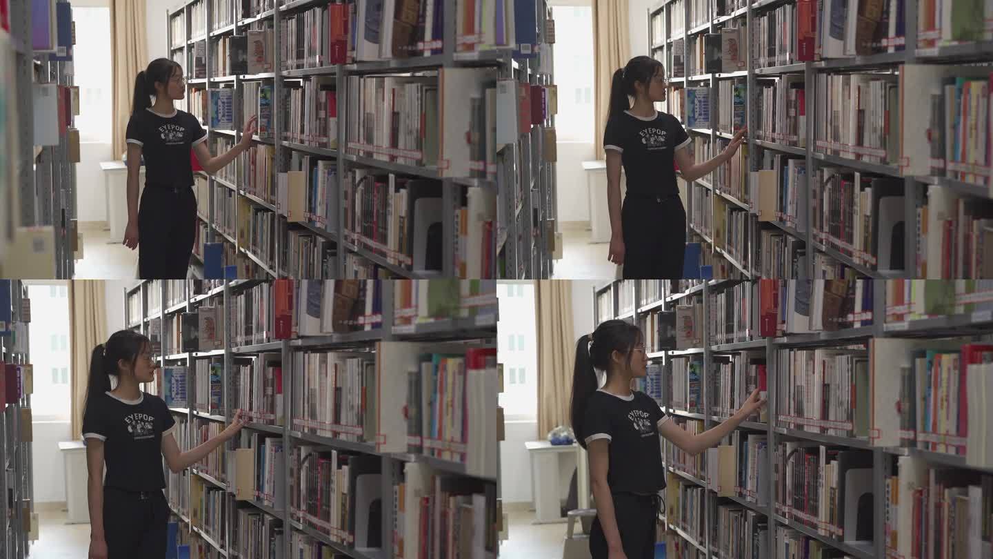 大学 深职 学生 看书 图书馆  校园