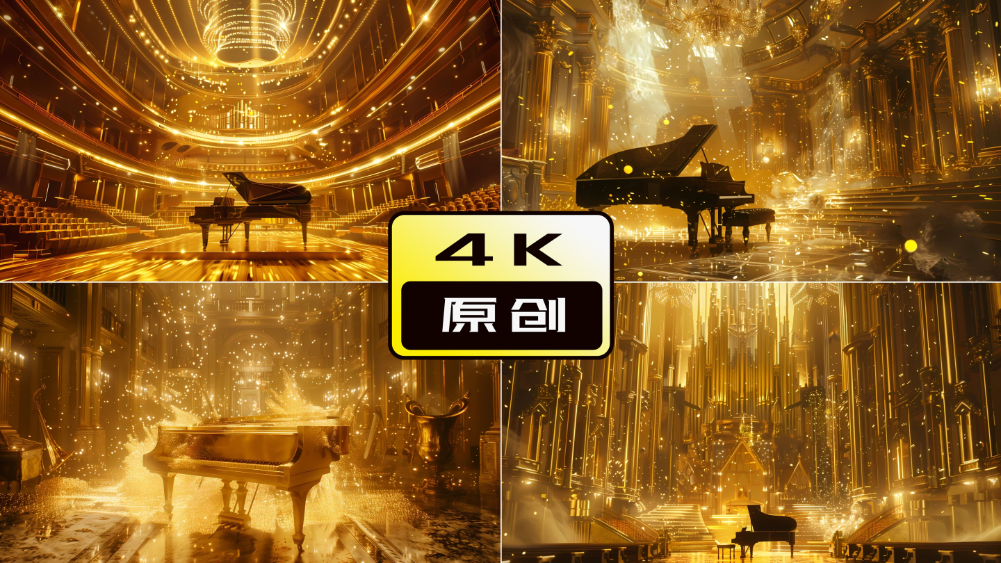 金色音乐厅钢琴演奏背景