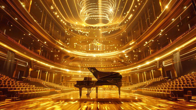 金色音乐厅钢琴演奏背景
