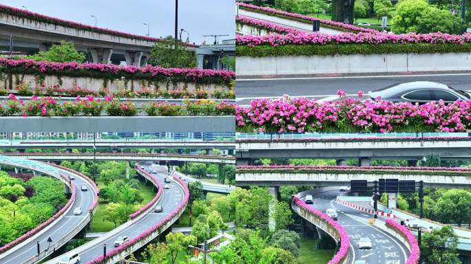 杭州市机场高速立交桥4k素材