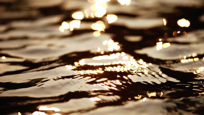 金色水面水流体液体抽象意境