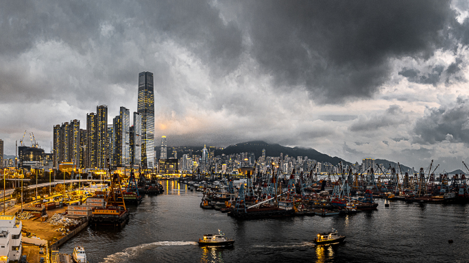 航拍香港西九龙文化片区
