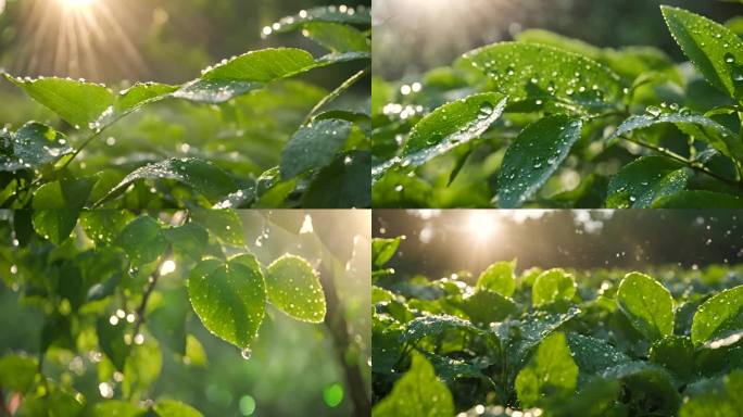 植物上的水滴雨露