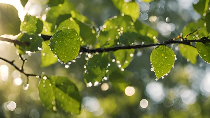 雨后的植物 阳光雨露