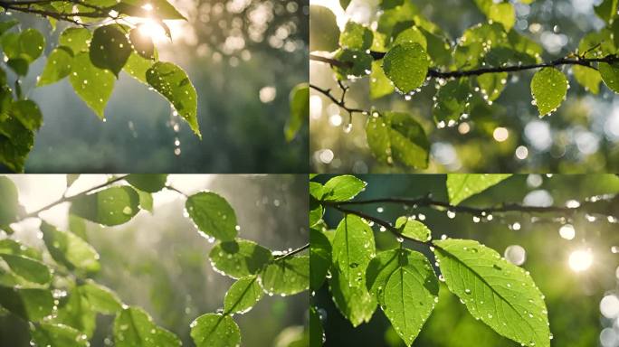 雨后的植物 阳光雨露