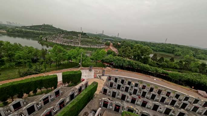 武汉江夏幸福山公墓陵园墓地穿越机航拍