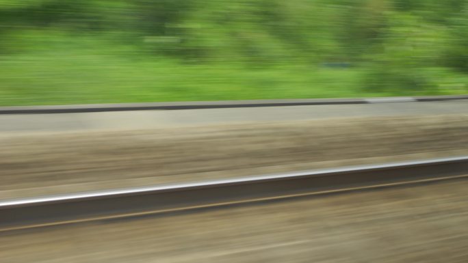 列车窗外高速列车高铁动车行驶速度感