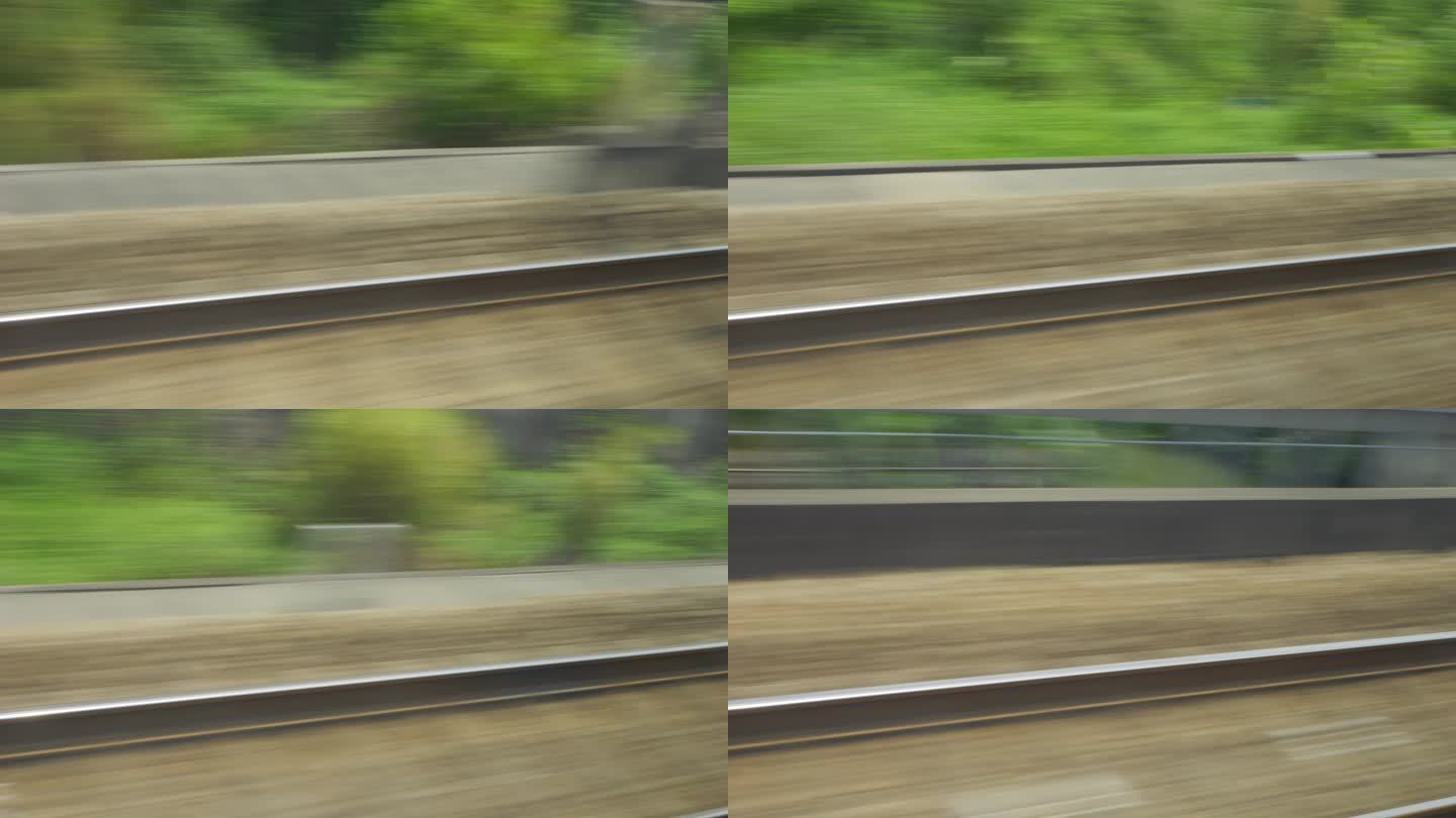 列车窗外高速列车高铁动车行驶速度感