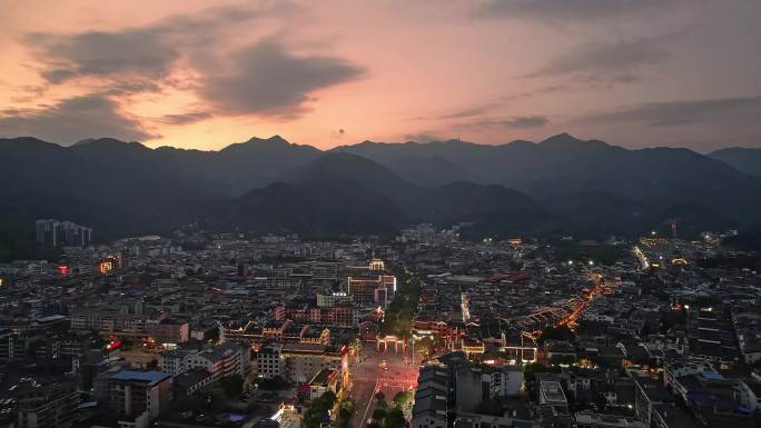 南岳夜景 古镇夜景