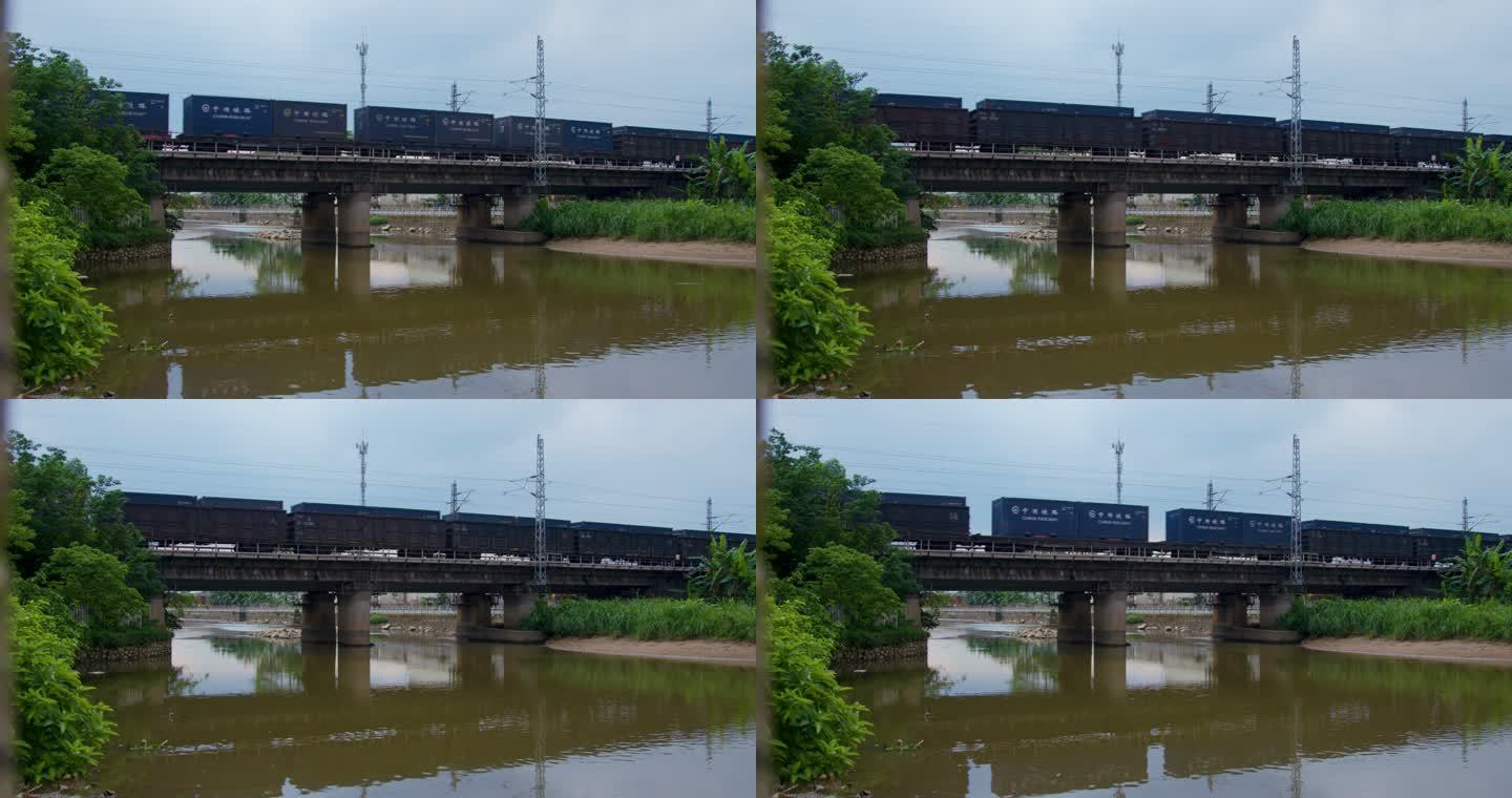 物流运载火车过桥