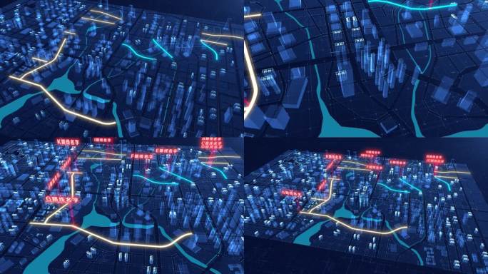 城市地图科技感标注