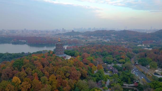浙江省杭州市城市风景视频素材航拍