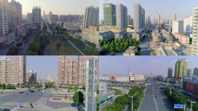 4k-南通海安城市道路城市风景航拍