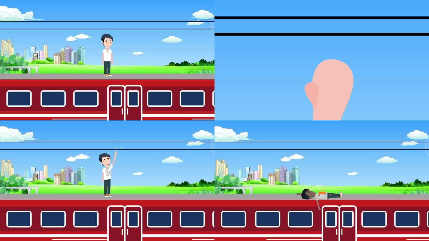 mg火车触电漏电安全事故动画 可修改