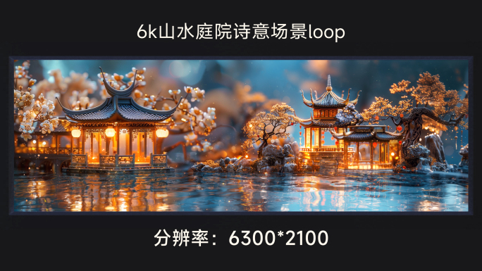 6k山水庭院诗意场景loop