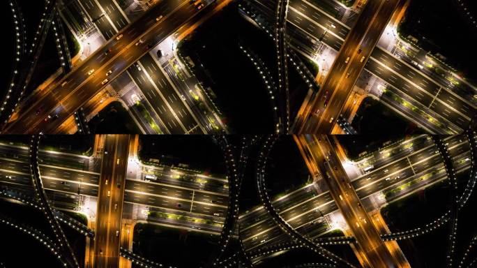 城市立交桥车辆车流夜景视频素材69