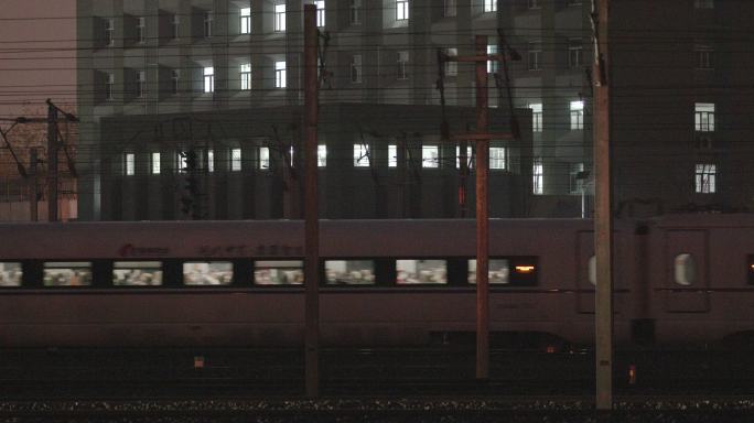 高铁火车高速列车铁路铁道进出站A113