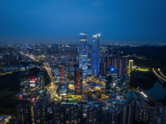 深圳双子塔夜景