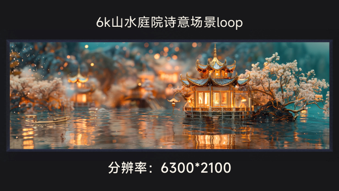 6k山水庭院诗意场景loop