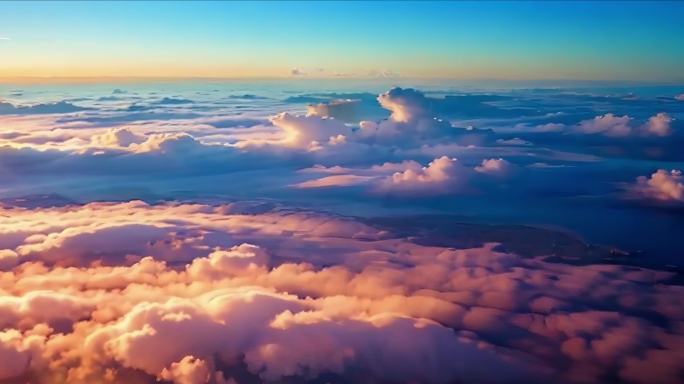 云海云层夕阳空间空镜延时唯美大气气势磅礴