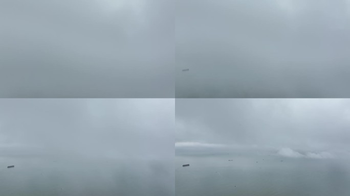 4K阴天的厦门大景航拍平流雾