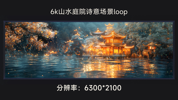 6k山水庭院诗意场景loop