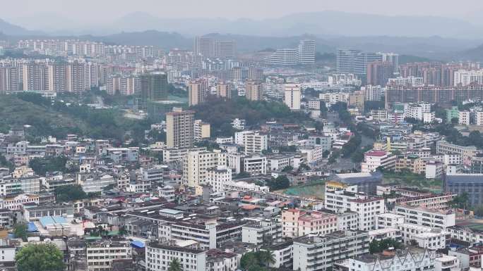 4K-Log-航拍海南琼中营根镇城市全景