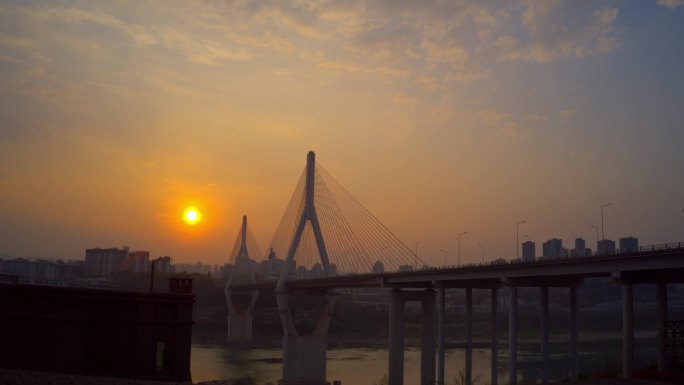 夕阳 延时 马桑溪大桥 大渡口 重庆