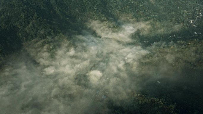 航拍大山大河壮丽山河森林云海