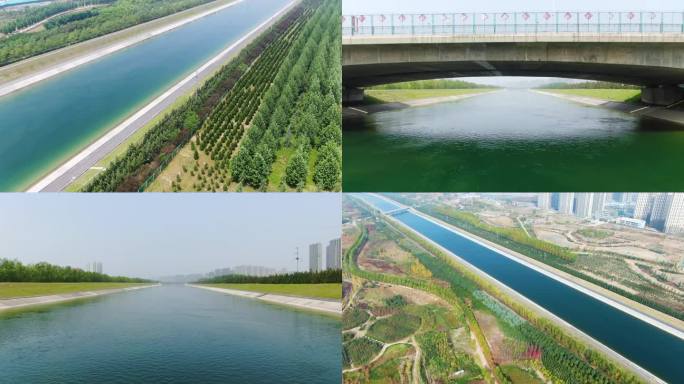 4K丨郑州南水北调河 河流 公园
