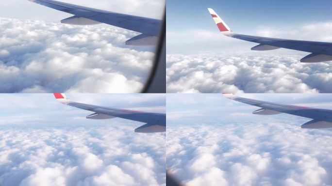 飞机云层  早晨飞机穿梭 飞机穿云