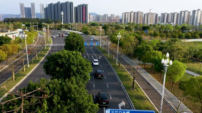 汽车路跑、航拍大景、福州标志性建筑物