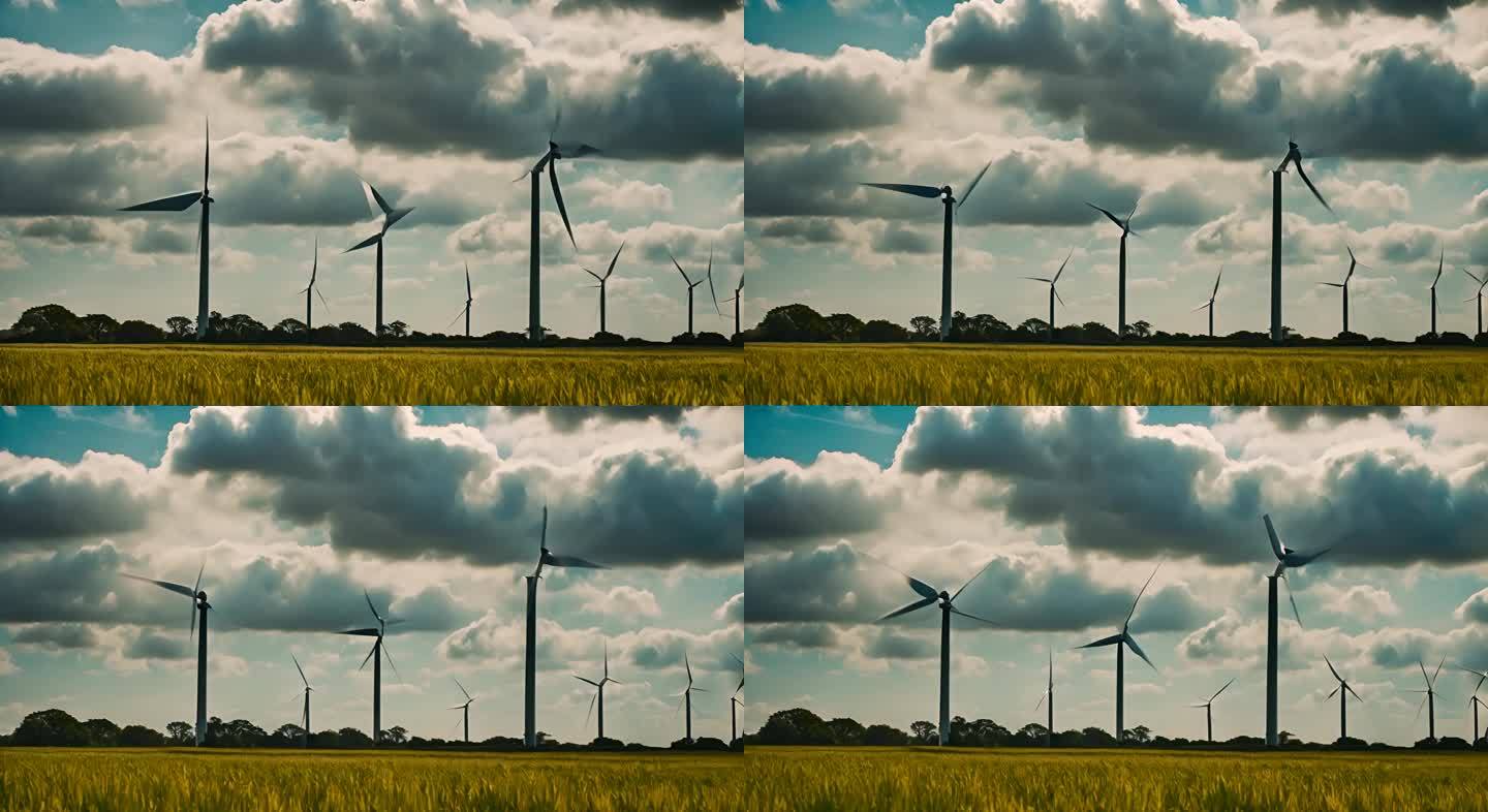 生产可再生能源的风力涡轮机