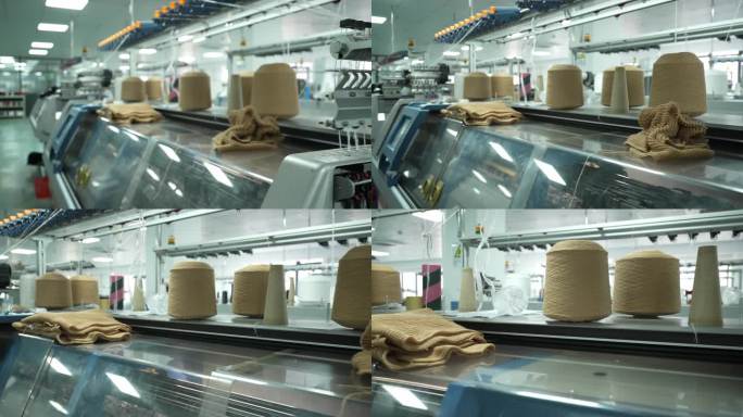 羊绒服装厂生产车间针织机