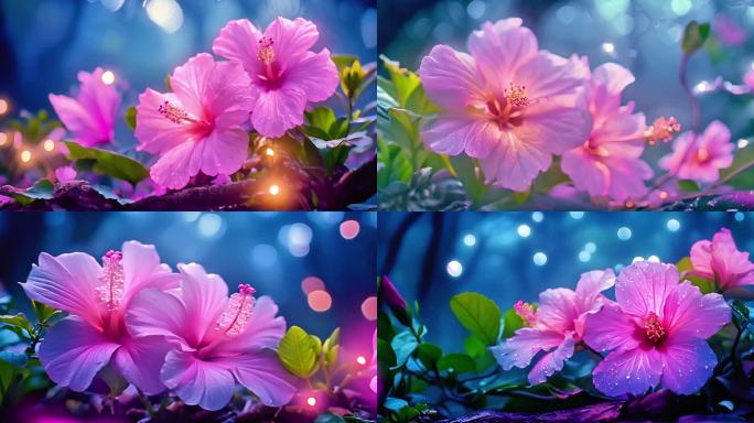 紫荆花盛开花朵颜色鲜艳彩虹般绚烂美丽2
