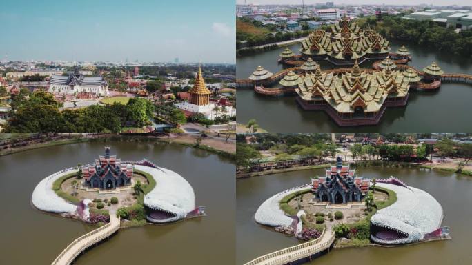 泰国暹罗古城航拍4k