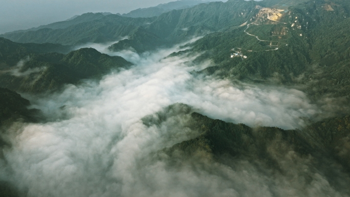 航拍大山大河锦绣山河日出延时