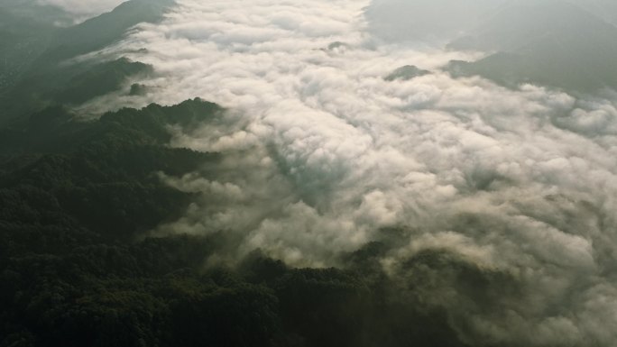 航拍大山大河壮丽山河森林云海