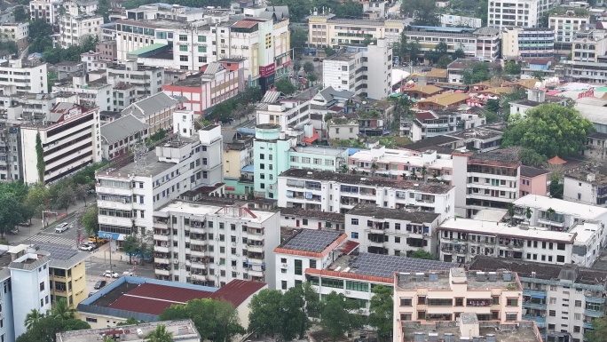 4K-Log-航拍海南琼中营根镇城市全景