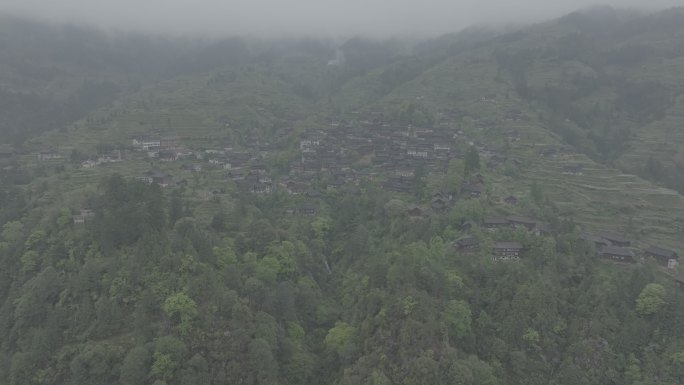 大山里的苗寨 梯田 传统村庄