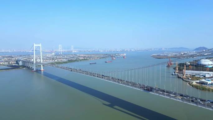 广州南沙大桥车流多角度4K60帧高清