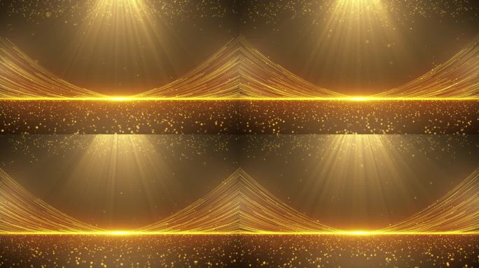 金色粒子线条舞台特效背景循环