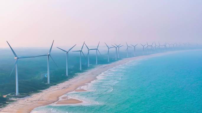 风车发电、新能源、沿海风车