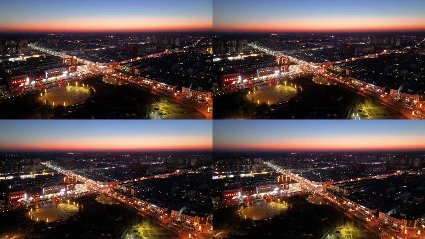河北东光县夜景航拍4K素材