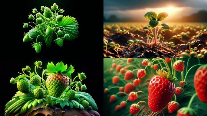 草莓 从种子到成熟 延时生长