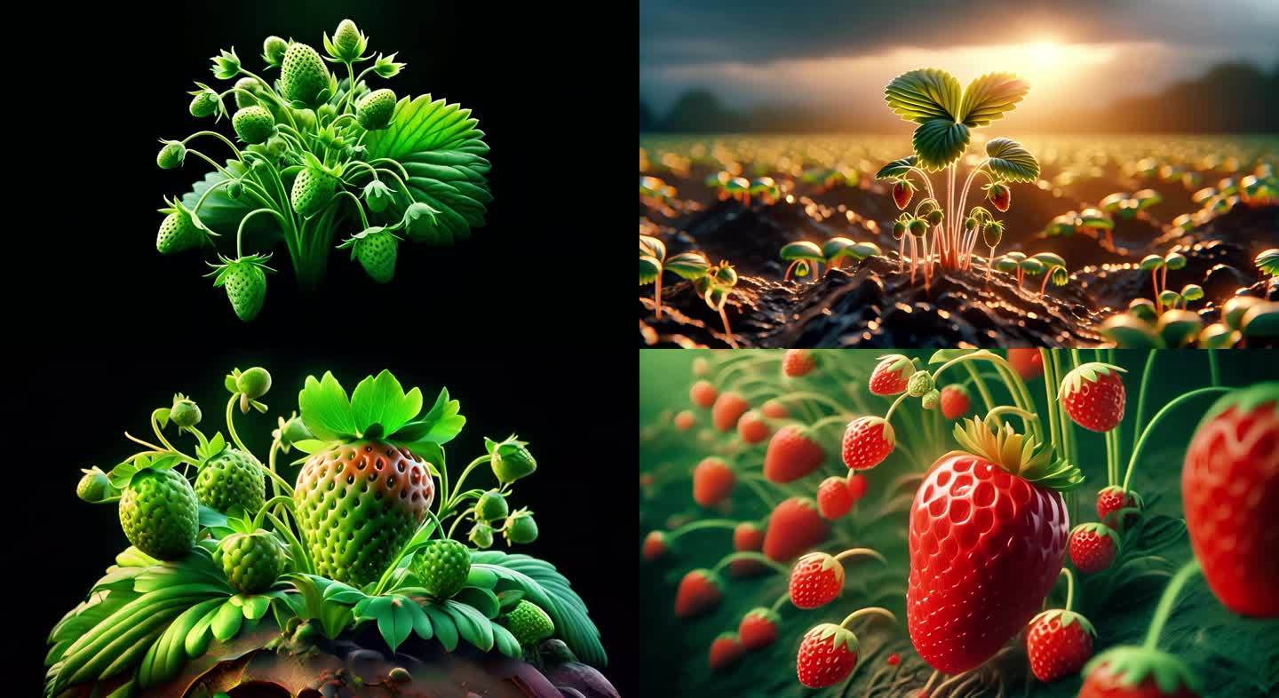 草莓 从种子到成熟 延时生长