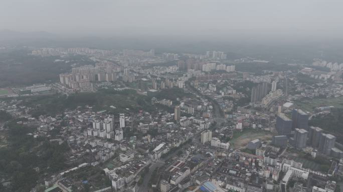 4K-Log-航拍海南琼中营根镇城市全景