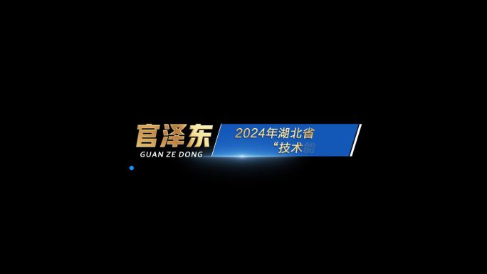 金字蓝底 简洁人名字幕条