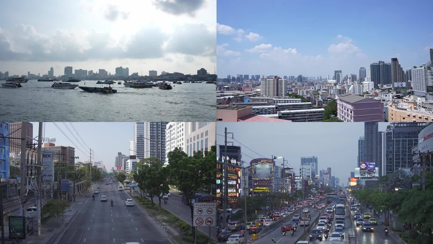 泰国曼谷，城市，车流，芭提雅，海滩